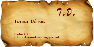 Torma Dénes névjegykártya